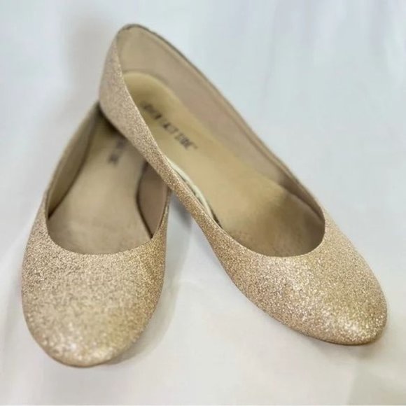 Lower East Side gold glitter ballet flats - Picture 1 of 3